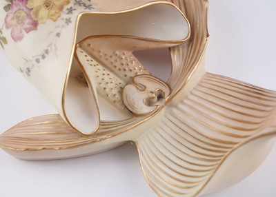 Lot 409 - A pair Royal Worcester wall pockets