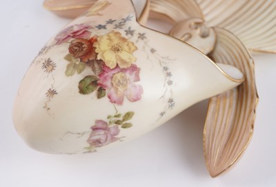 Lot 409 - A pair Royal Worcester wall pockets