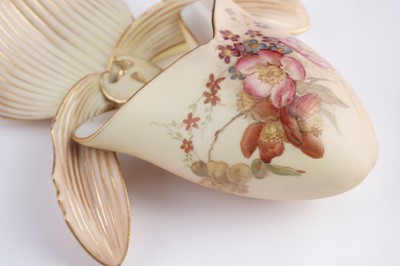 Lot 409 - A pair Royal Worcester wall pockets