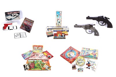 Lot 533 - Toys and games; and other items including revolver cap guns by Hubley USA