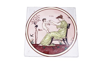 Lot 441 - Seven Maw & Co Walter Crane tiles