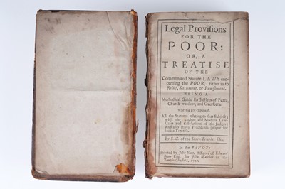 Lot 448 - Carter (Samuel), Legal Provisions For The Poor, first edition, 1710
