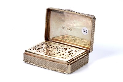 Lot 3 - A George IV silvergilt vinaigrette by John Reily, London 1821