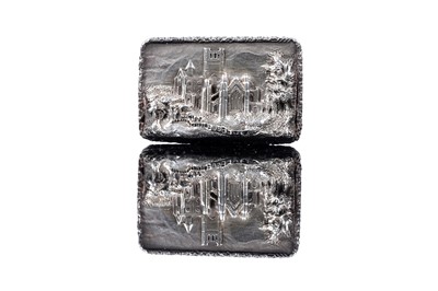 Lot 87 - A Victorian silver castletop vinaigrette by Nathaniel Mills, Birmingham 1844