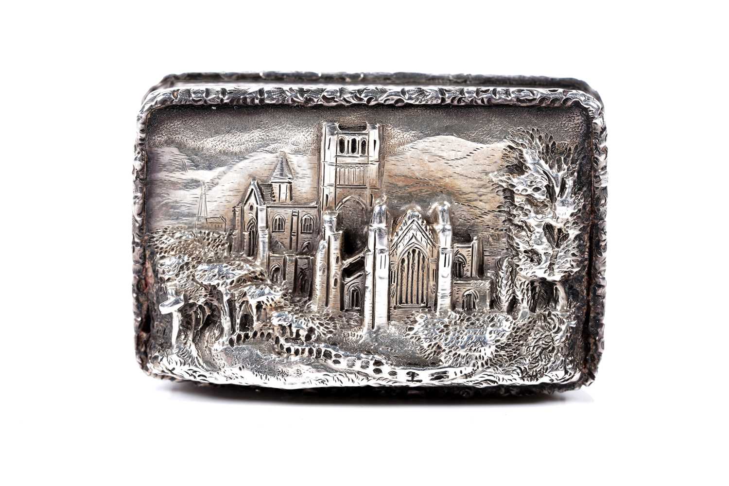 Lot 87 - A Victorian silver castletop vinaigrette by Nathaniel Mills, Birmingham 1844