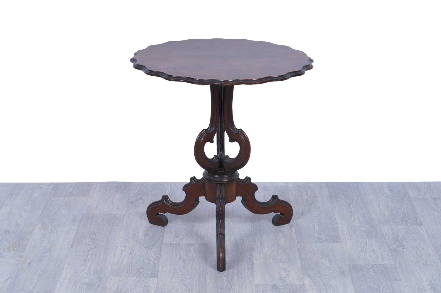 Lot 44 - A Victorian burr walnut and walnut tripod table
