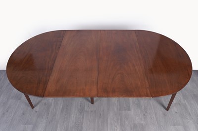 Lot 45 - A pair of Georgian mahogany D-end dining tables; and two additional leaves