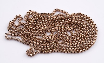 Lot 666 - A Victorian yellow gold muff chain