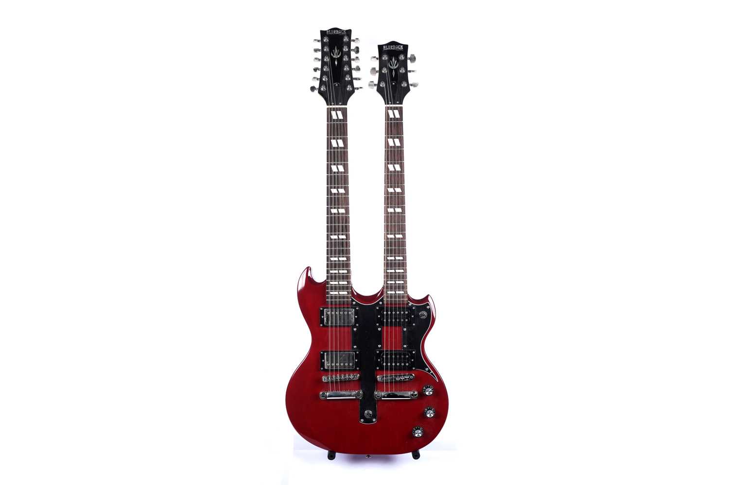 Lot 78 - A Blue rock twin-neck guitar