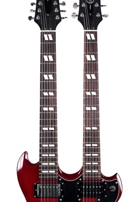 Lot 78 - A Blue rock twin-neck guitar