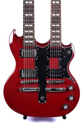 Lot 78 - A Blue rock twin-neck guitar