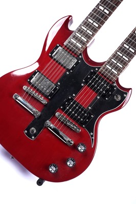 Lot 78 - A Blue rock twin-neck guitar