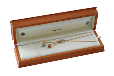 Lot 739 - Faberge: an enamel, diamond and 18ct gold egg pattern necklace