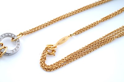 Lot 739 - Faberge: an enamel, diamond and 18ct gold egg pattern necklace