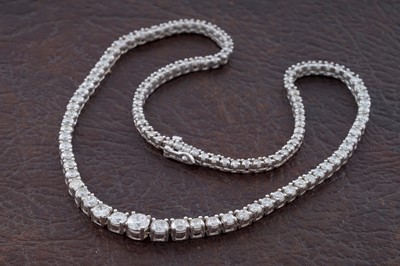 Lot 746 - A diamond tennis necklace
