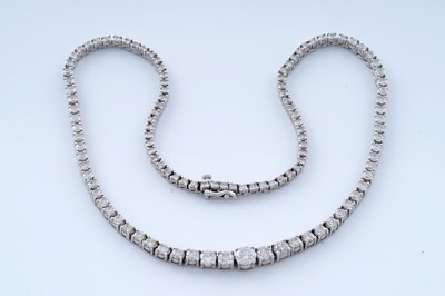 Lot 746 - A diamond tennis necklace