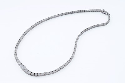 Lot 746 - A diamond tennis necklace