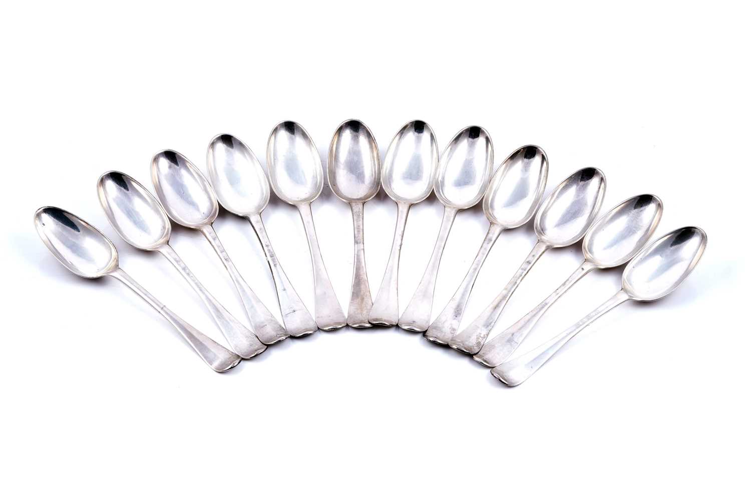 Lot 370 - A set of twelve George II Scottish silver tablespoons