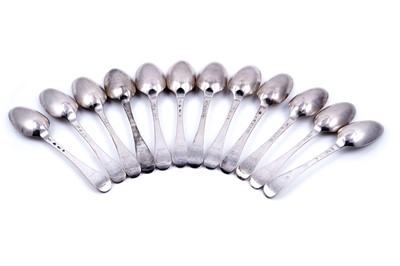 Lot 370 - A set of twelve George II Scottish silver tablespoons