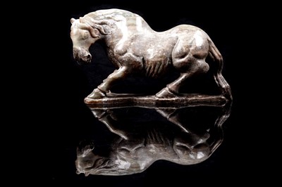 Lot 355 - A Chinese carved stone horse