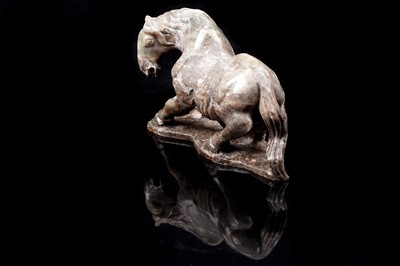 Lot 355 - A Chinese carved stone horse