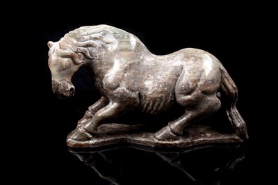 Lot 355 - A Chinese carved stone horse