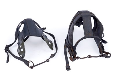 Lot 464 - Two leather pit pony masks