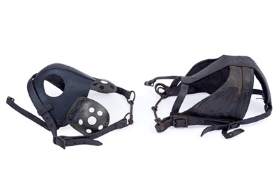 Lot 464 - Two leather pit pony masks
