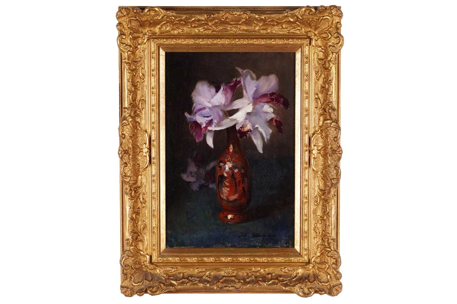 Lot 267 - John Henderson - Still Life with Orchids | oil