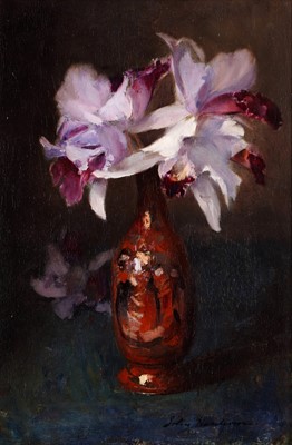 Lot 267 - John Henderson - Still Life with Orchids | oil