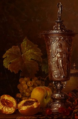 Lot 264 - Andreas Gyula Bubarnik - Still life with chalice and fruit | oil