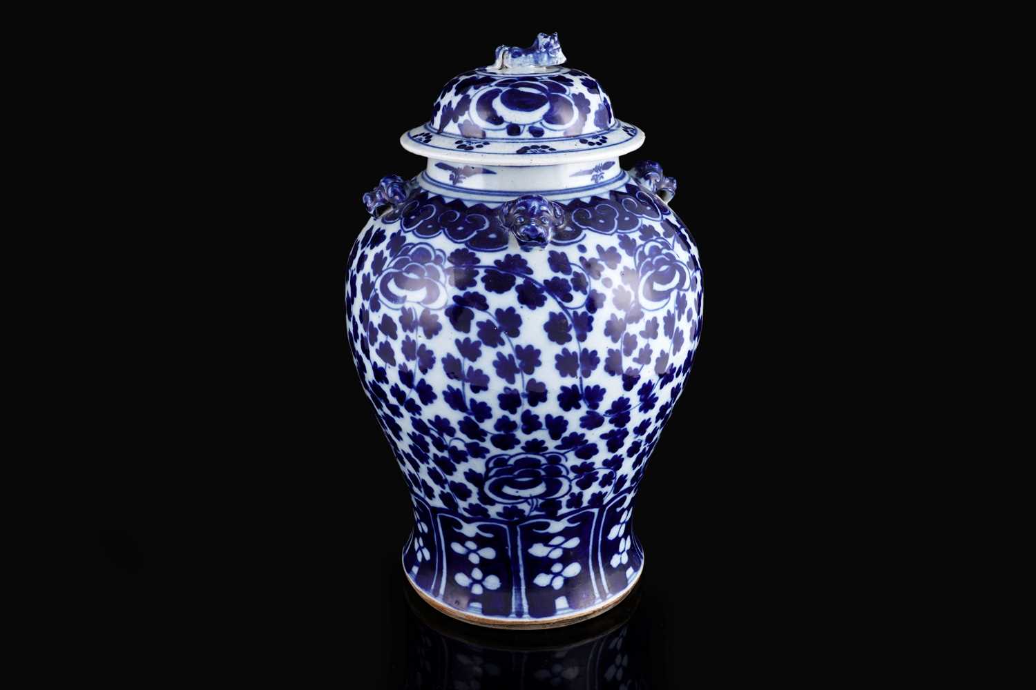 Lot 307 - A Chinese blue and white baluster jar and cover
