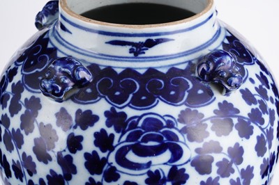 Lot 307 - A Chinese blue and white baluster jar and cover