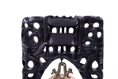 Lot 347 - A Chinese cast bronze dragon bell