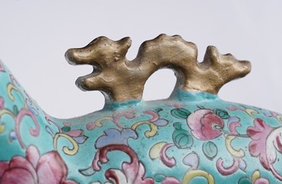 Lot 306 - A pair of Cantonese 'famille rose' moon flasks
