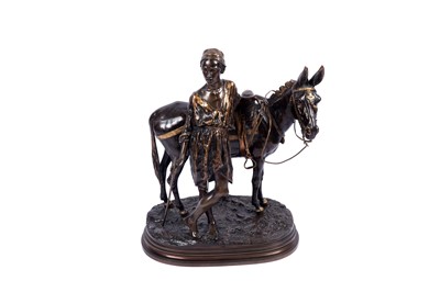 Lot 478 - After Alfred Dubucand (French, 1828-1894): a patinated and parcel gilt bronze figure group