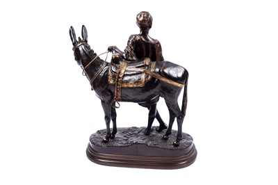 Lot 478 - After Alfred Dubucand (French, 1828-1894): a patinated and parcel gilt bronze figure group