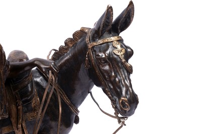 Lot 478 - After Alfred Dubucand (French, 1828-1894): a patinated and parcel gilt bronze figure group