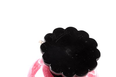 Lot 67 - H Ramirez: rose-quartz, onyx and nephrite cup