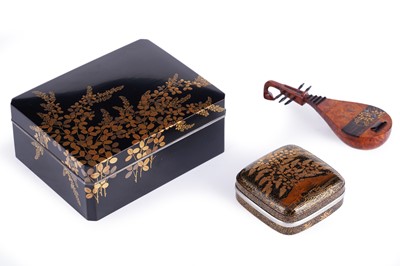 Lot 360 - Three small Japanese lacquer boxes