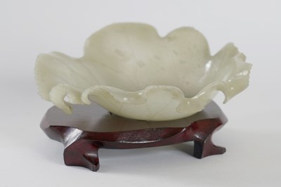 Lot 345 - A Bowenite lily bowl; and a celadon lotus bowl