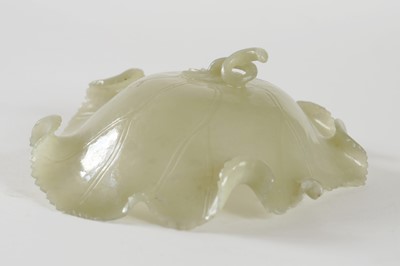 Lot 345 - A Bowenite lily bowl; and a celadon lotus bowl