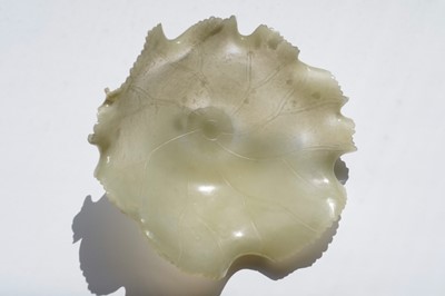 Lot 345 - A Bowenite lily bowl; and a celadon lotus bowl