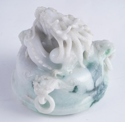 Lot 346 - A jade koro and cover