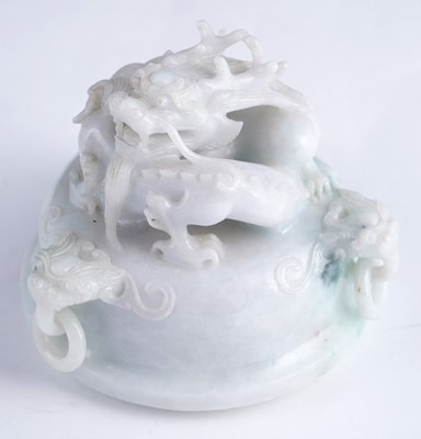 Lot 346 - A jade koro and cover