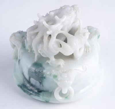 Lot 346 - A jade koro and cover