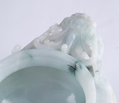 Lot 346 - A jade koro and cover