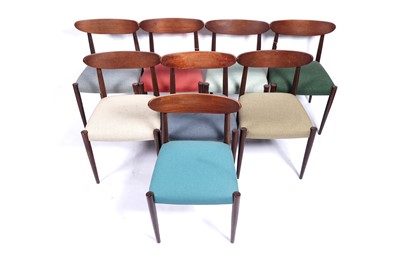 Lot 3 - Greaves and Thomas: an oblong teak extending dining table and eight chairs