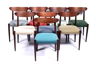 Lot 3 - Greaves and Thomas: an oblong teak extending dining table and eight chairs