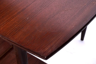 Lot 3 - Greaves and Thomas: an oblong teak extending dining table and eight chairs